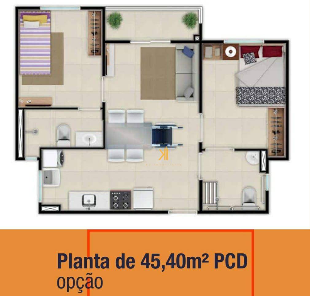 Apartamento à venda com 2 quartos, 45m² - Foto 4