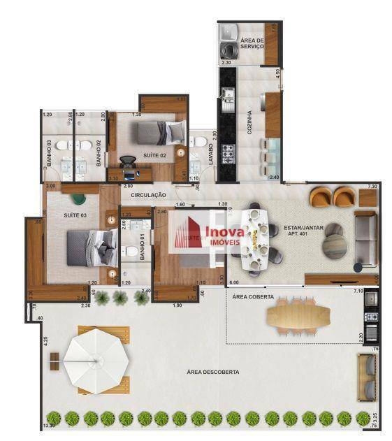 Apartamento à venda com 3 quartos, 171m² - Foto 9