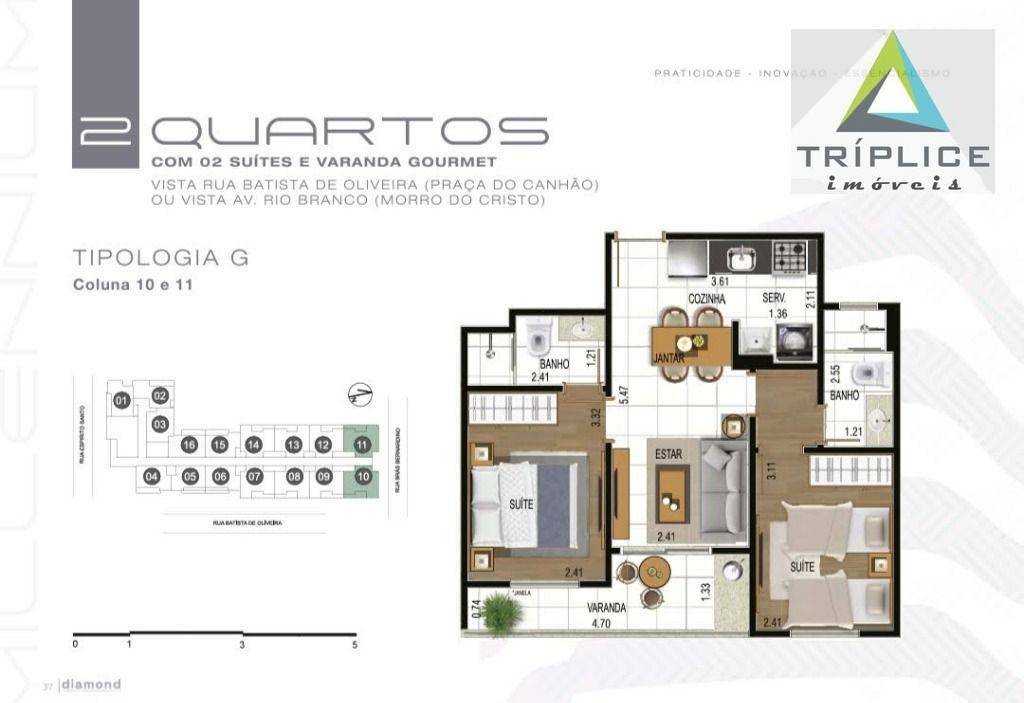 Apartamento à venda com 2 quartos, 49m² - Foto 3