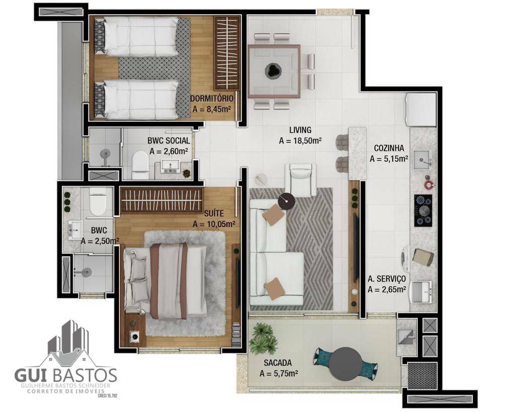 Apartamento à venda com 2 quartos, 70m² - Foto 9