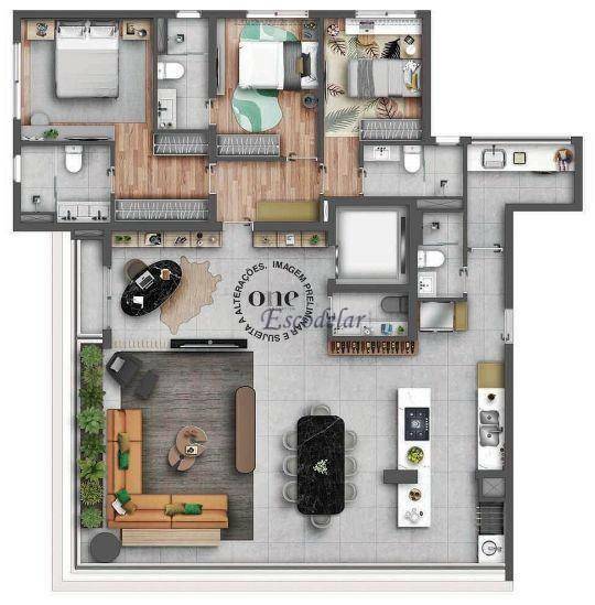 Apartamento à venda com 4 quartos, 166m² - Foto 14