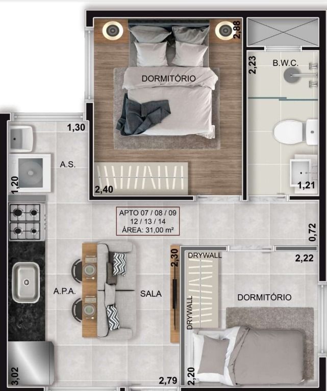 Apartamento à venda com 2 quartos, 33m² - Foto 11