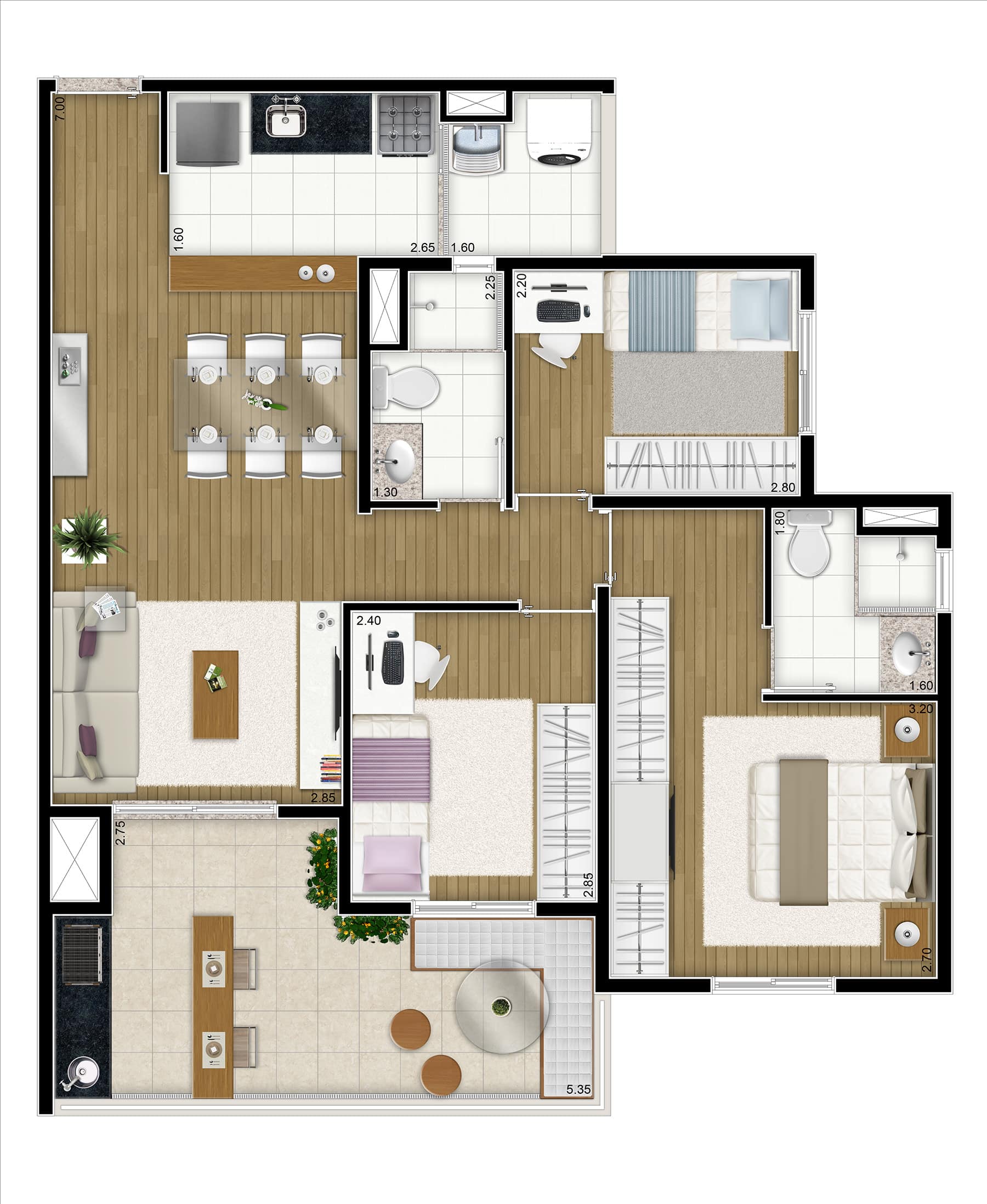 Apartamento à venda com 3 quartos, 78m² - Foto 3