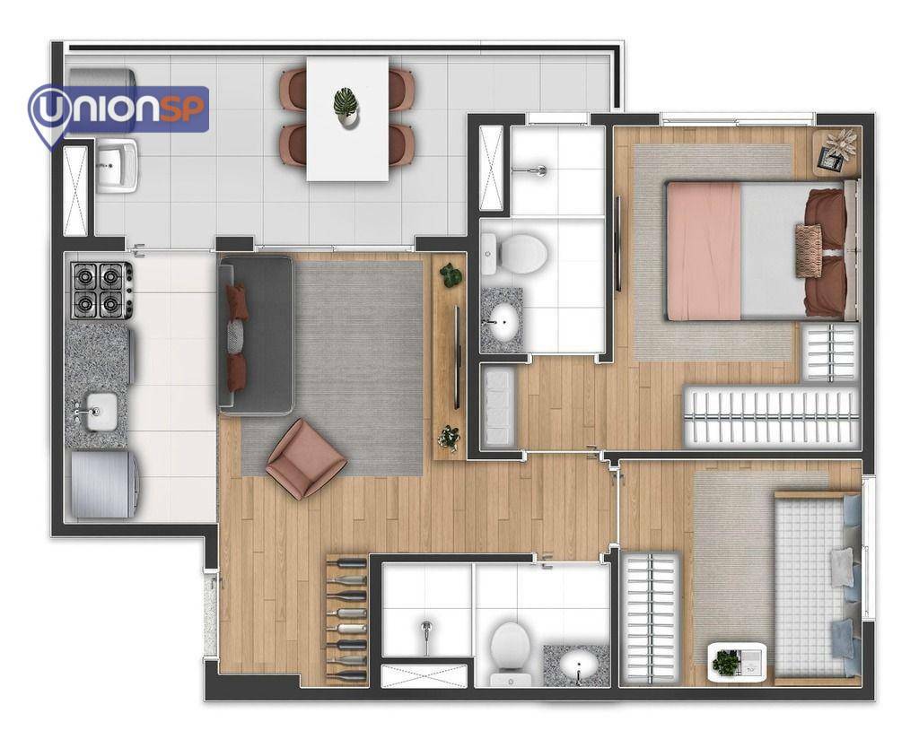 Apartamento à venda com 2 quartos, 44m² - Foto 8