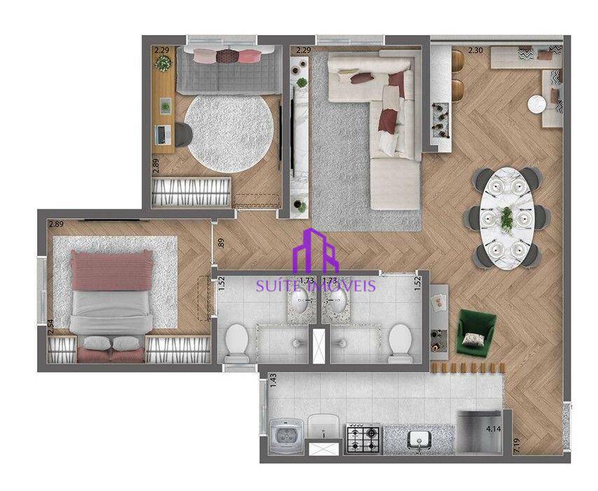 Apartamento à venda com 3 quartos, 57m² - Foto 8