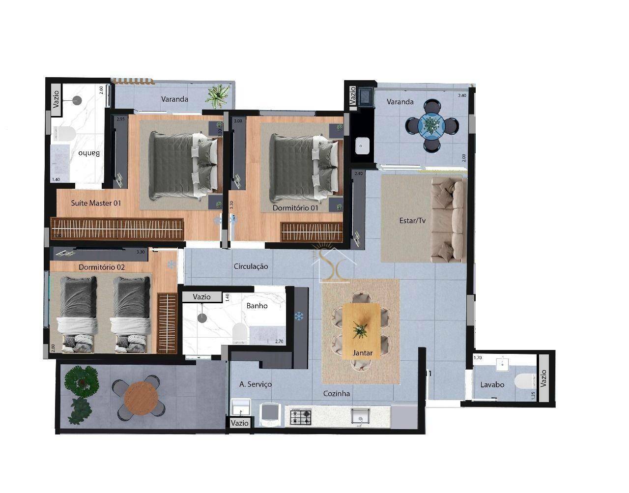 Apartamento à venda com 3 quartos, 93m² - Foto 11