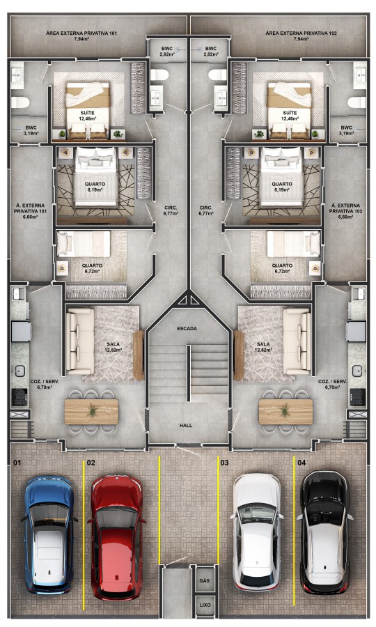 Apartamento à venda com 3 quartos, 74m² - Foto 13