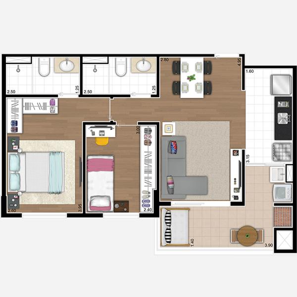 Apartamento à venda com 2 quartos, 62m² - Foto 21