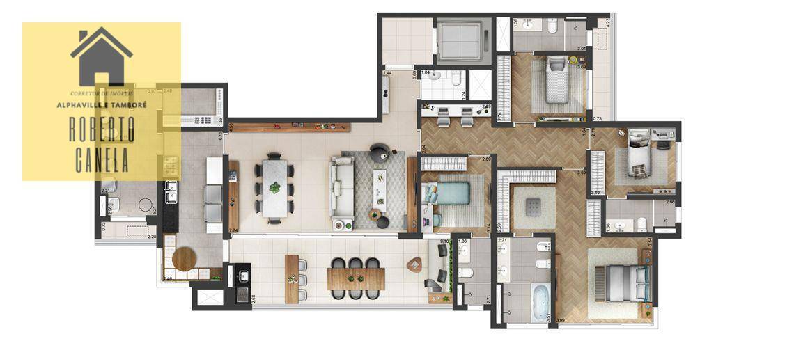 Apartamento à venda com 4 quartos, 228m² - Foto 5