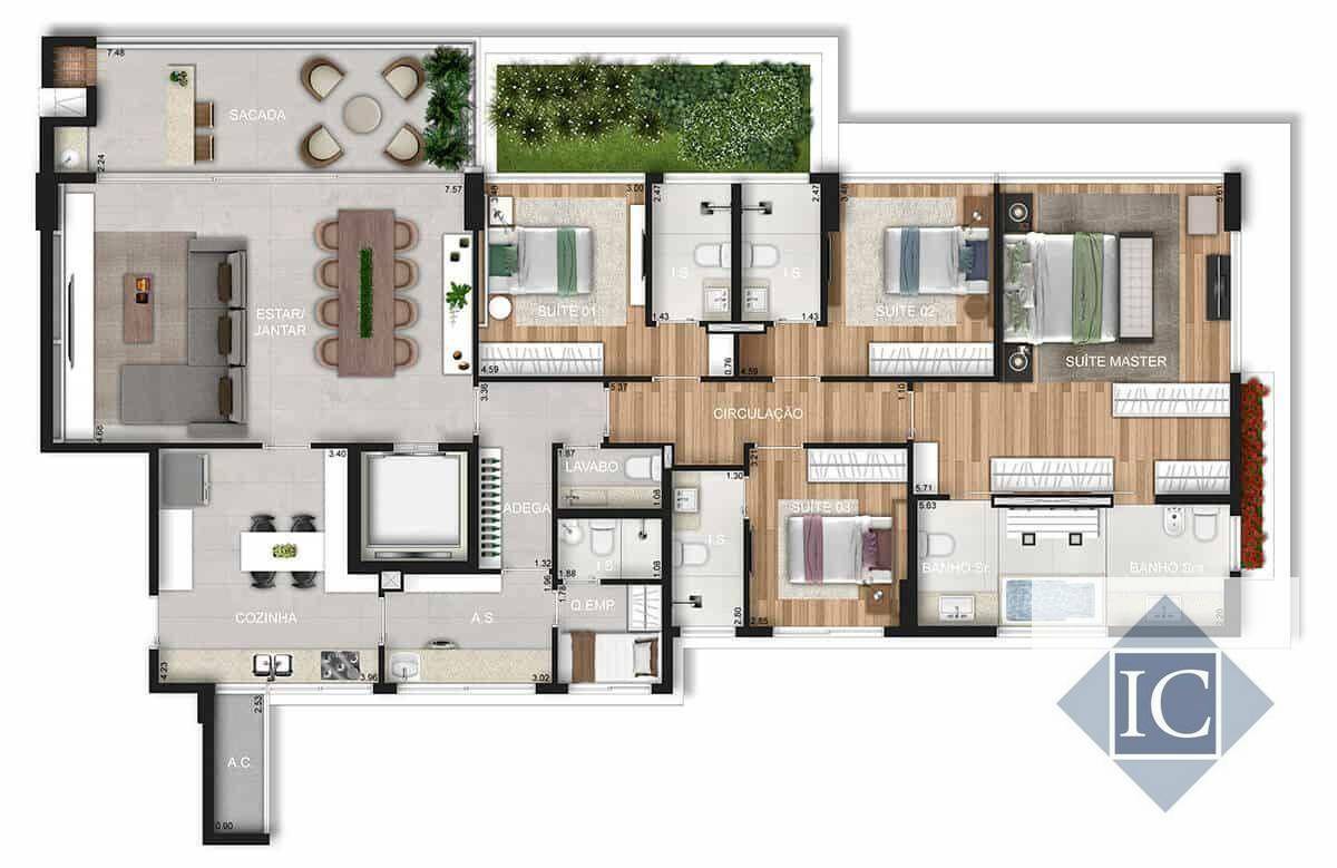 Apartamento à venda com 3 quartos, 200m² - Foto 12