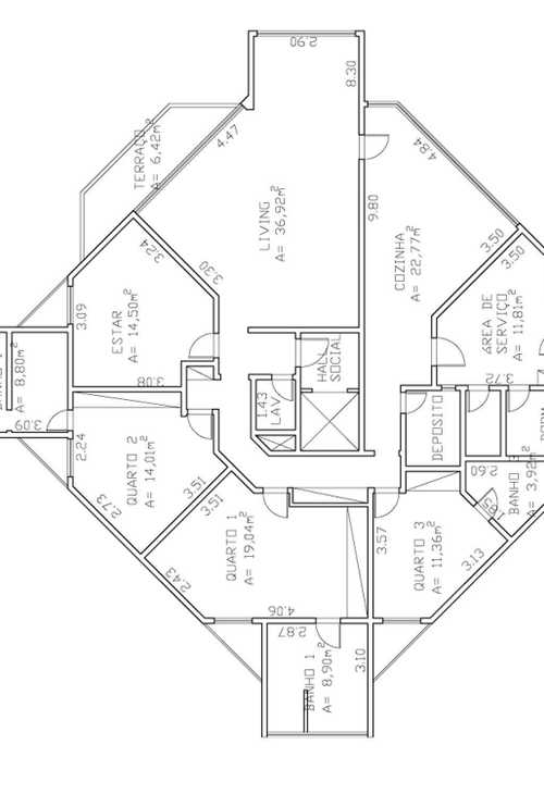 Apartamento à venda com 3 quartos, 202m² - Foto 3