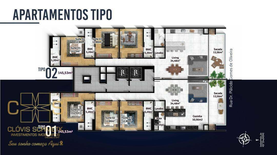 Apartamento à venda com 3 quartos, 145m² - Foto 3