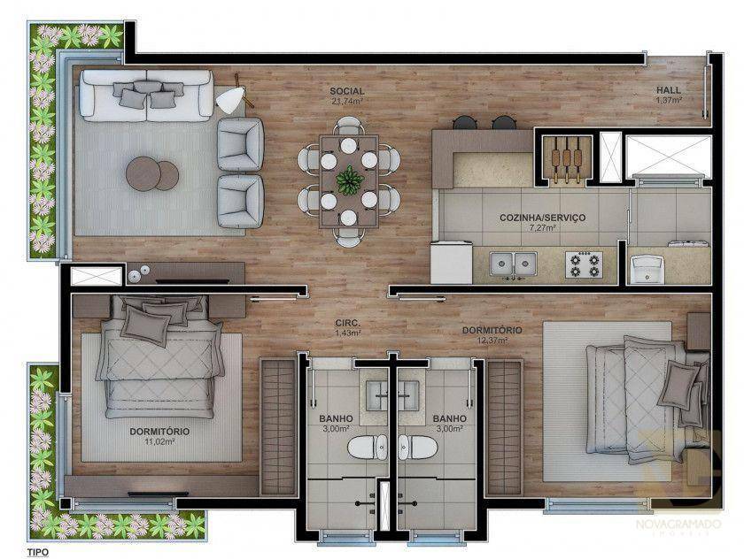 Apartamento à venda com 2 quartos, 71m² - Foto 19