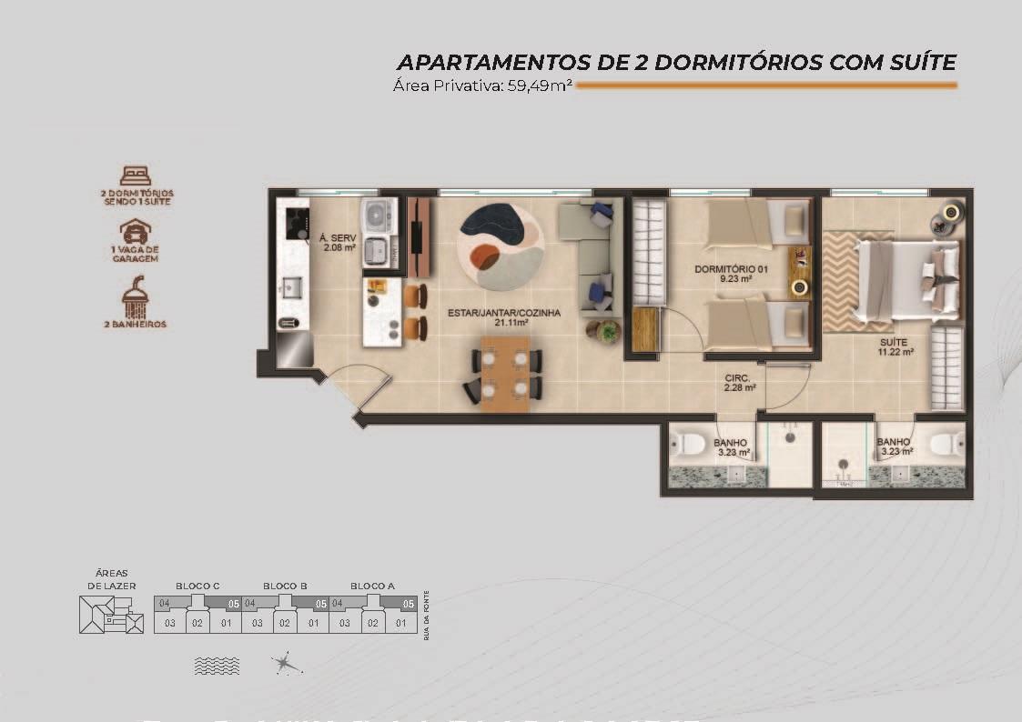 Apartamento à venda com 2 quartos, 59m² - Foto 23