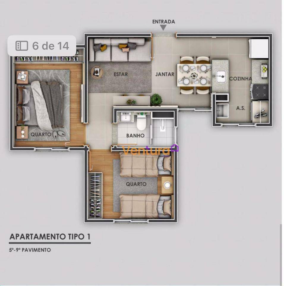 Apartamento à venda com 2 quartos - Foto 9