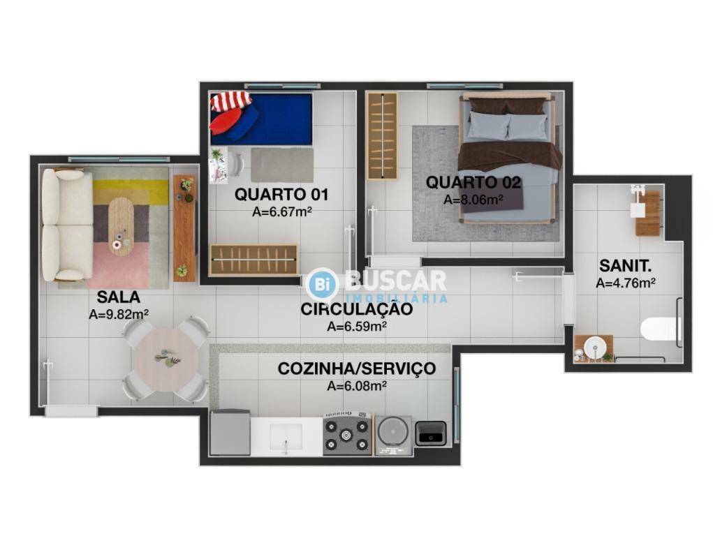 Apartamento à venda com 2 quartos, 42m² - Foto 8