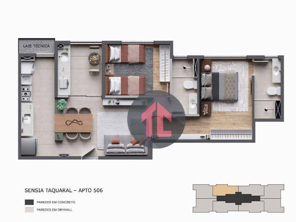 Apartamento à venda com 2 quartos, 61m² - Foto 10