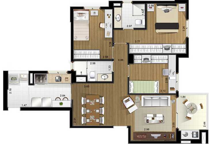 Apartamento à venda com 3 quartos, 84m² - Foto 4