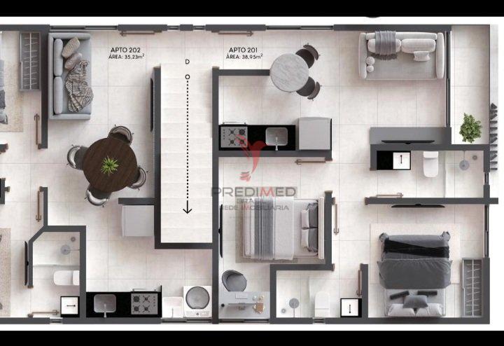 Apartamento à venda com 2 quartos, 43m² - Foto 4