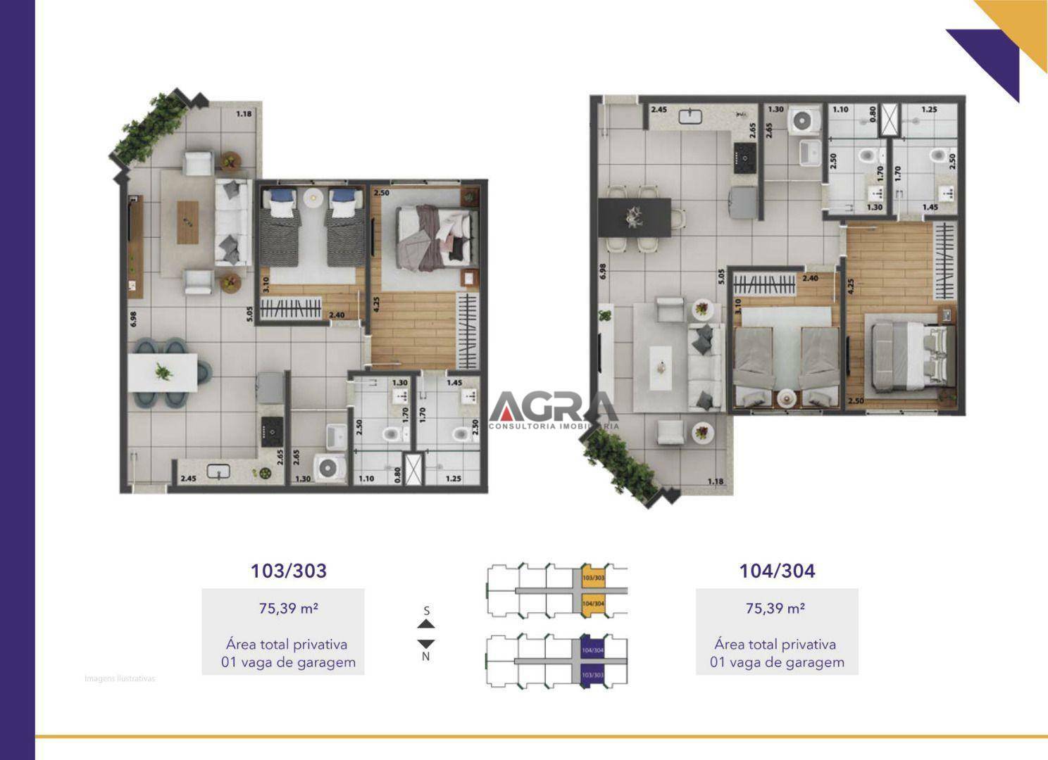 Apartamento à venda com 2 quartos, 75m² - Foto 3