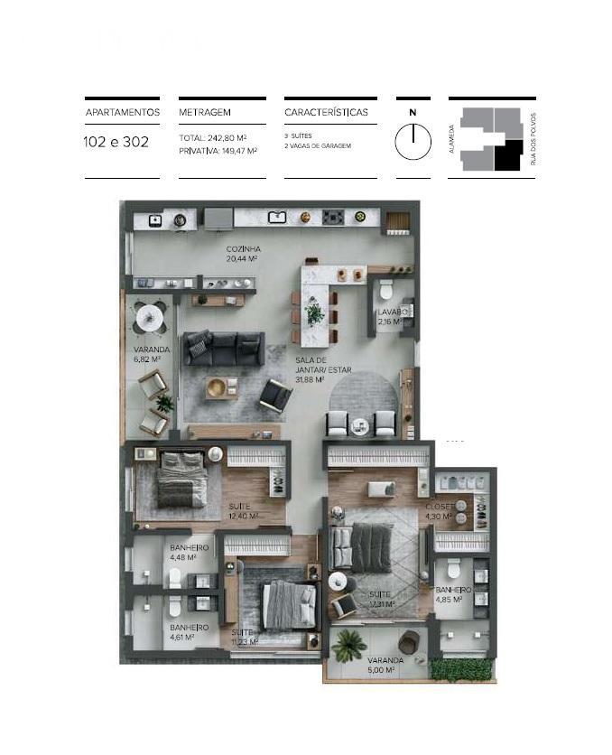 Apartamento à venda com 3 quartos, 149m² - Foto 50