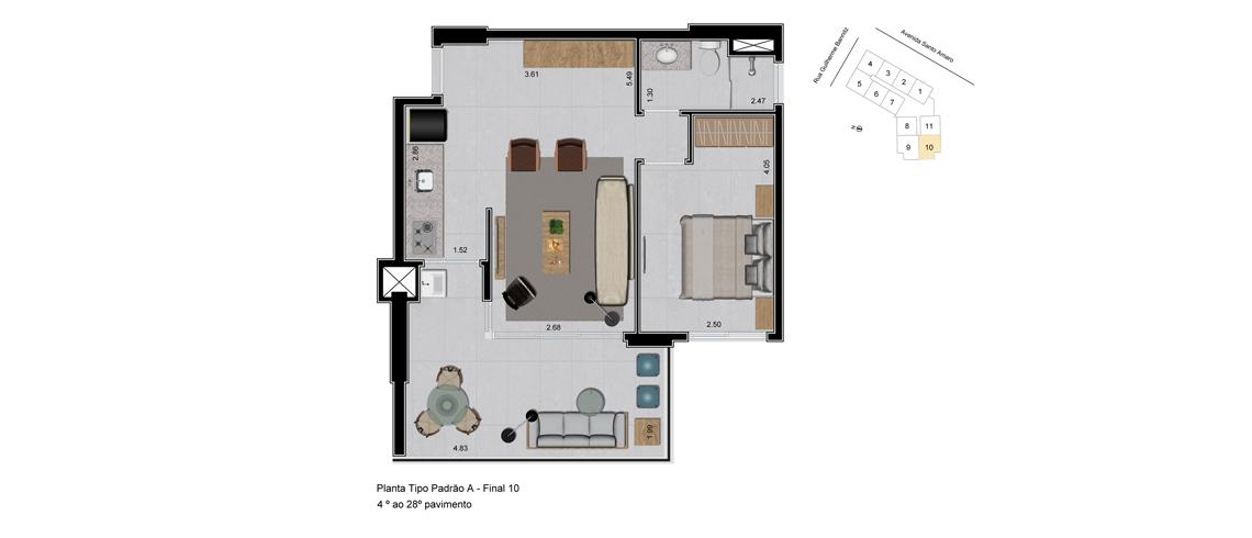 Apartamento à venda com 1 quarto, 52m² - Foto 8