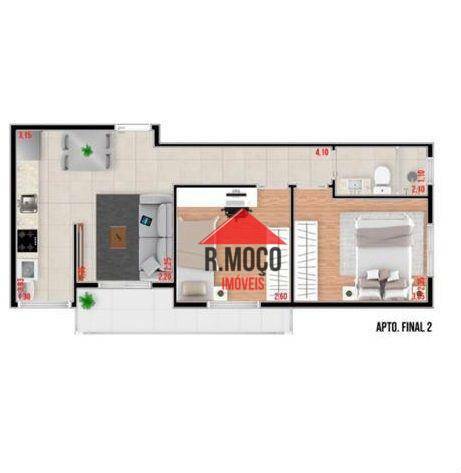 Apartamento à venda com 2 quartos, 46m² - Foto 4