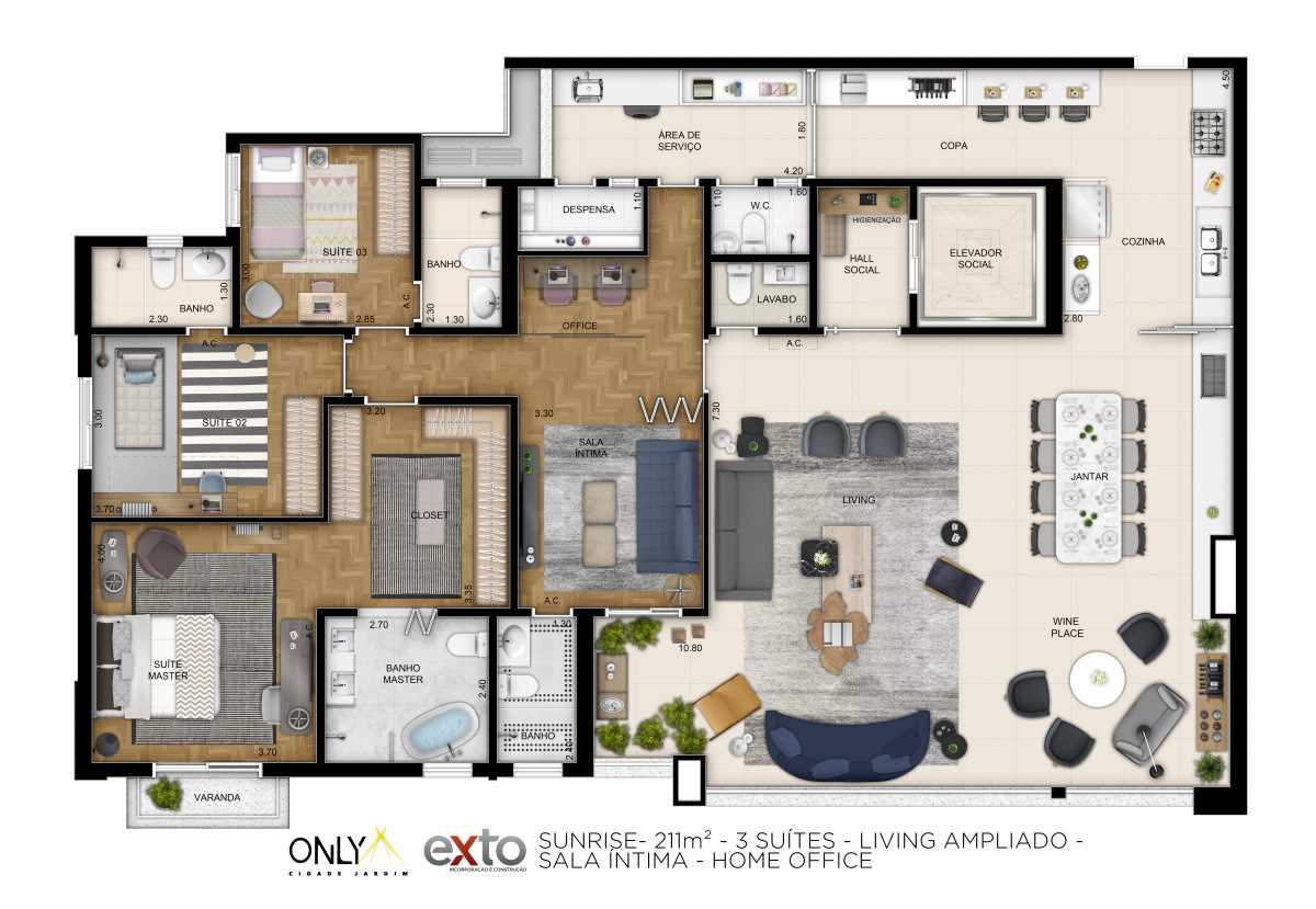 Apartamento à venda com 3 quartos, 211m² - Foto 13