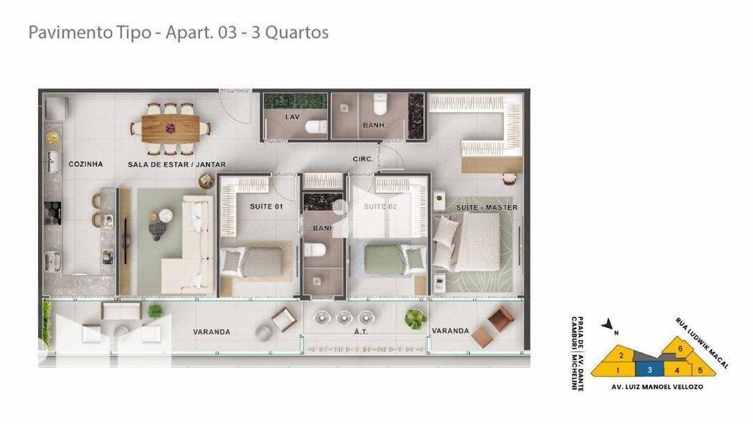 Apartamento à venda com 3 quartos, 101m² - Foto 4