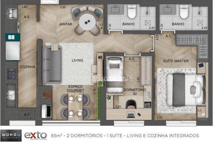 Apartamento à venda com 2 quartos, 65m² - Foto 9