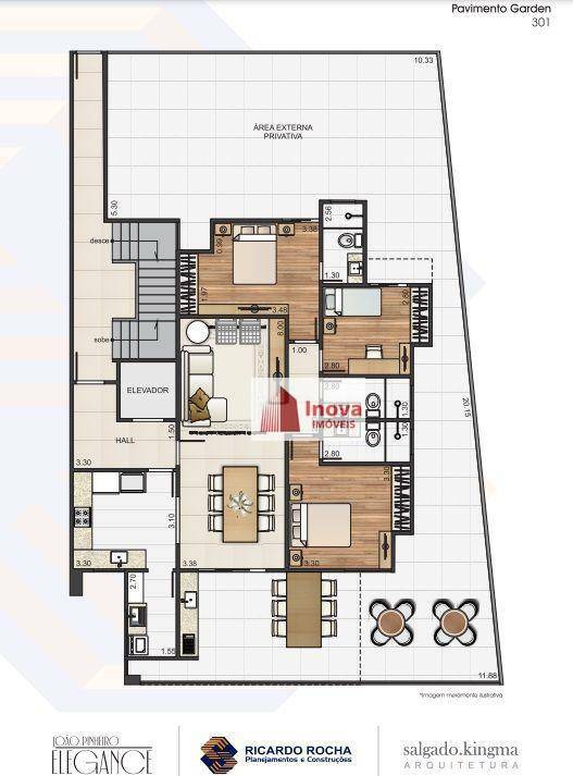 Apartamento à venda com 3 quartos, 154m² - Foto 2