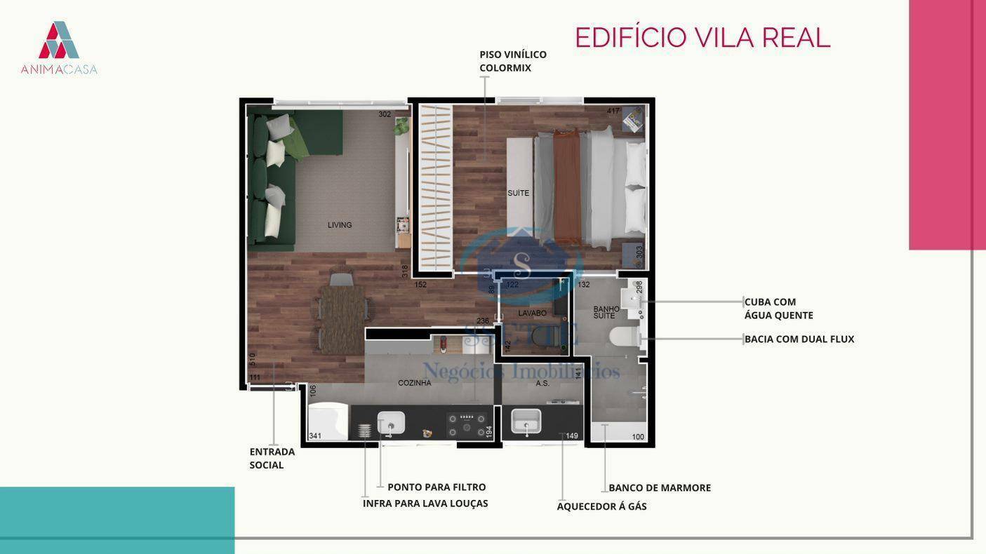 Apartamento à venda com 1 quarto, 47m² - Foto 4