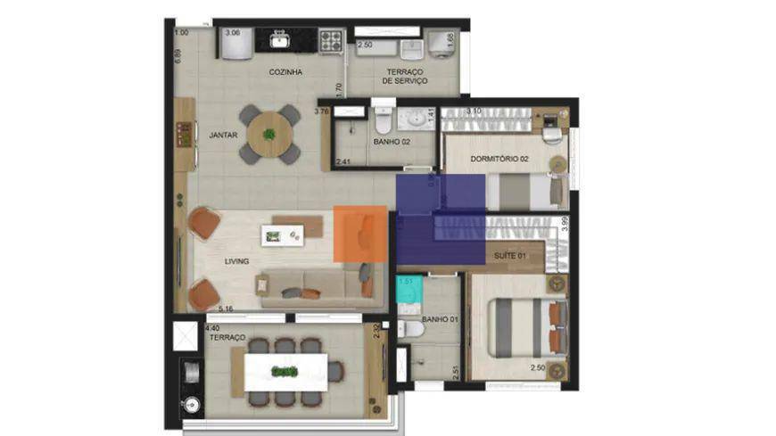 Apartamento à venda com 2 quartos, 87m² - Foto 9