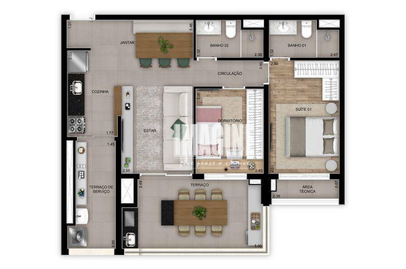 Apartamento à venda com 2 quartos, 79m² - Foto 3