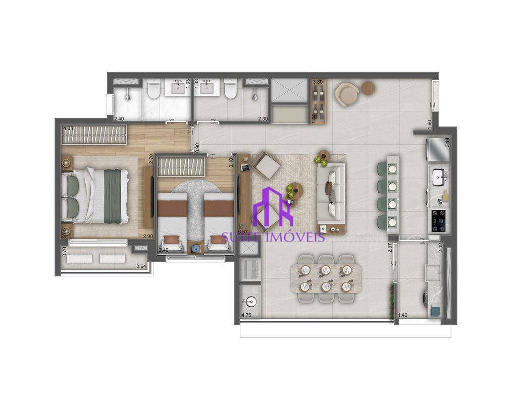 Apartamento à venda com 3 quartos, 119m² - Foto 5