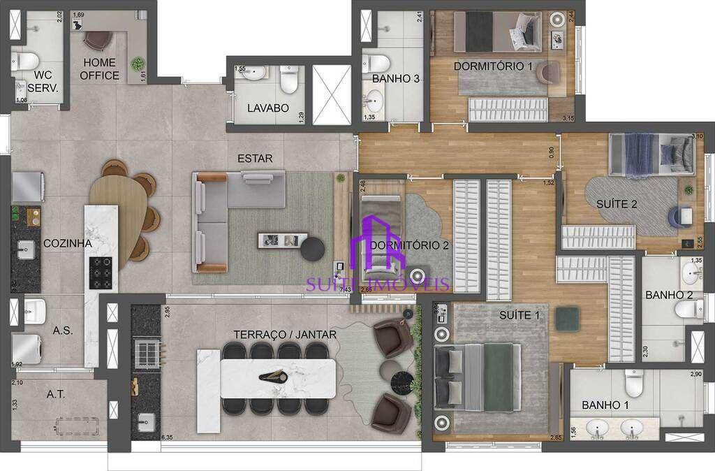 Apartamento à venda com 4 quartos, 135m² - Foto 35