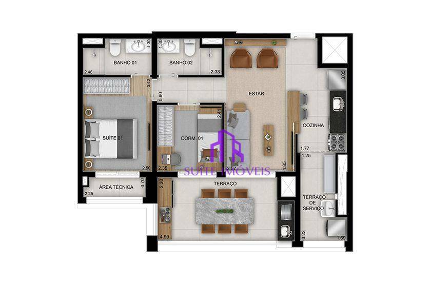 Apartamento à venda com 3 quartos, 110m² - Foto 25