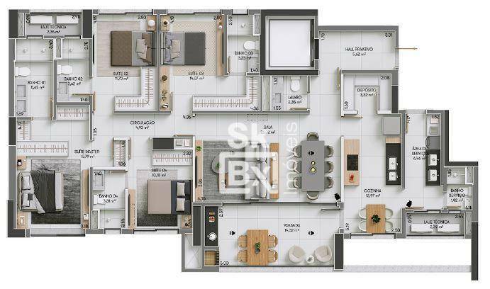 Apartamento à venda com 3 quartos, 185m² - Foto 17