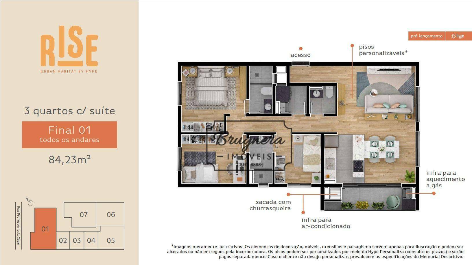 Apartamento à venda com 3 quartos, 84m² - Foto 3