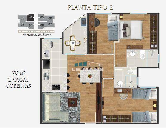 Apartamento à venda com 3 quartos, 70m² - Foto 41