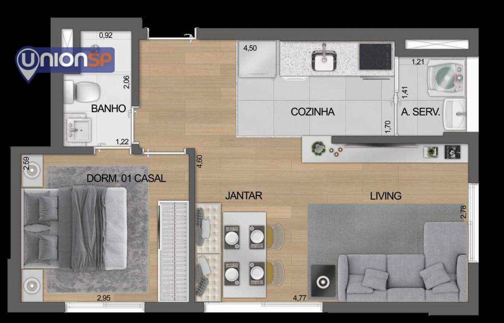 Apartamento à venda com 2 quartos, 39m² - Foto 12