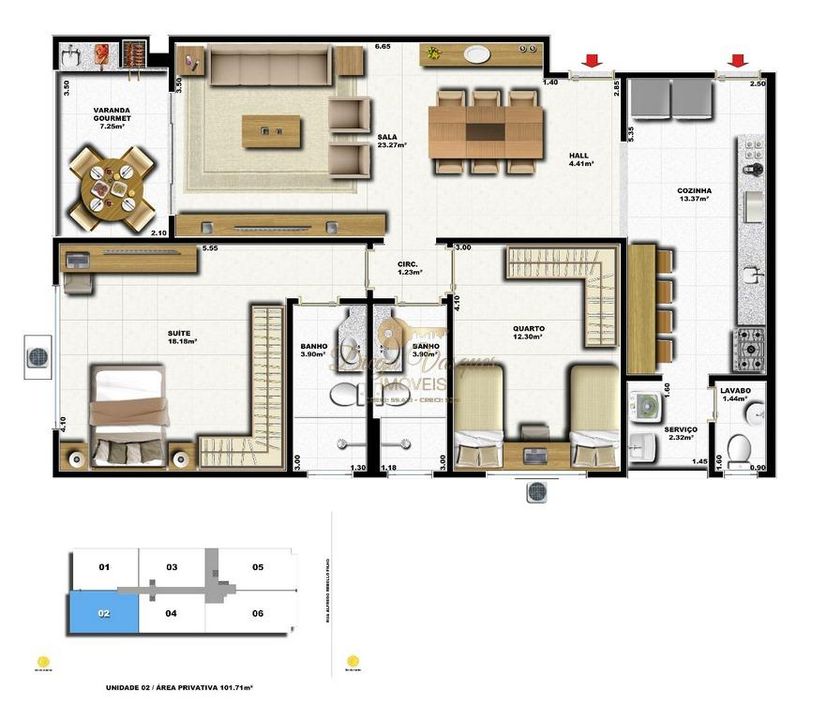 Apartamento à venda com 2 quartos, 91m² - Foto 4