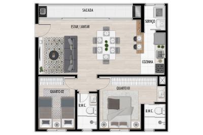 Apartamento à venda com 2 quartos, 44m² - Foto 10