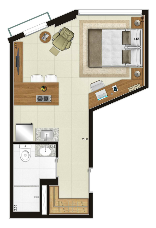 Apartamento à venda com 1 quarto, 69m² - Foto 5