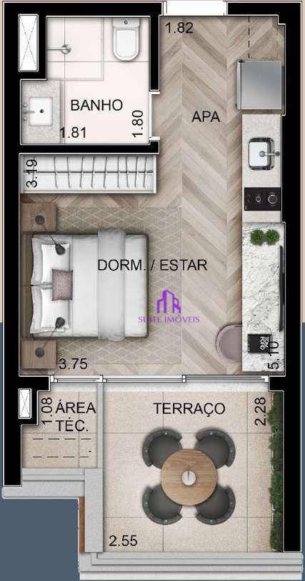 Apartamento à venda com 1 quarto, 53m² - Foto 21