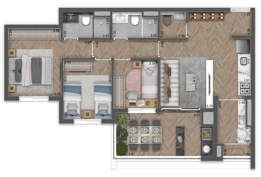 Apartamento à venda com 3 quartos, 135m² - Foto 1