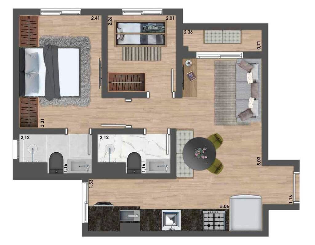 Apartamento à venda com 2 quartos, 47m² - Foto 3