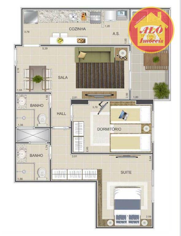 Apartamento à venda com 2 quartos, 71m² - Foto 2