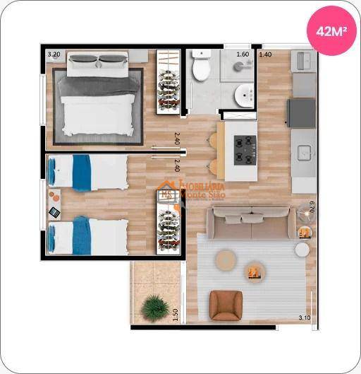 Apartamento à venda com 2 quartos, 42m² - Foto 4