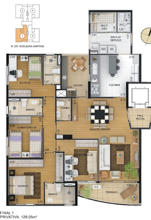 Apartamento à venda com 3 quartos, 128m² - Foto 16